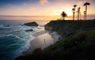 Enjoying the beatiful beach scenery at sunset is one of the best things to do in Laguna Beach