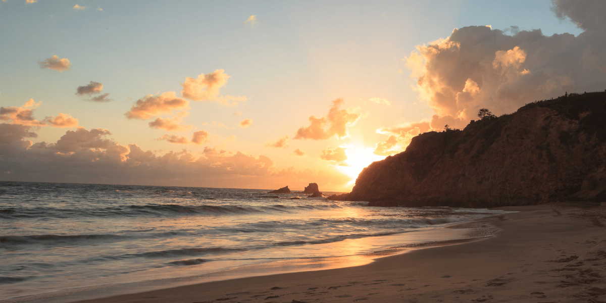Sunset over Crescent Bay Beach